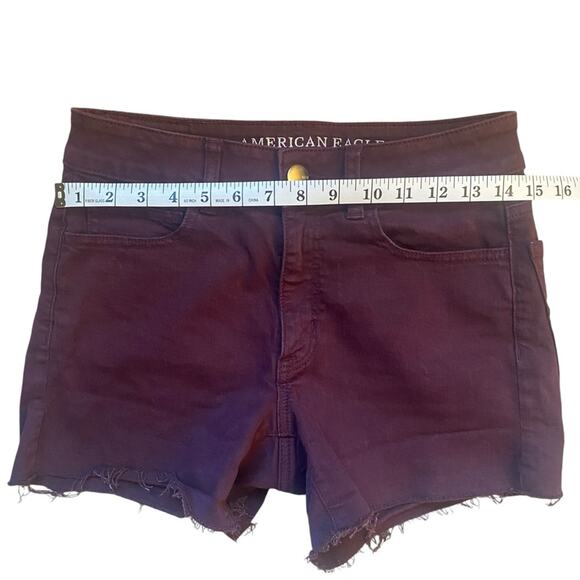 American Eagle Hi-Rise Shortie Burgundy Size 4 - Picture 3 of 7